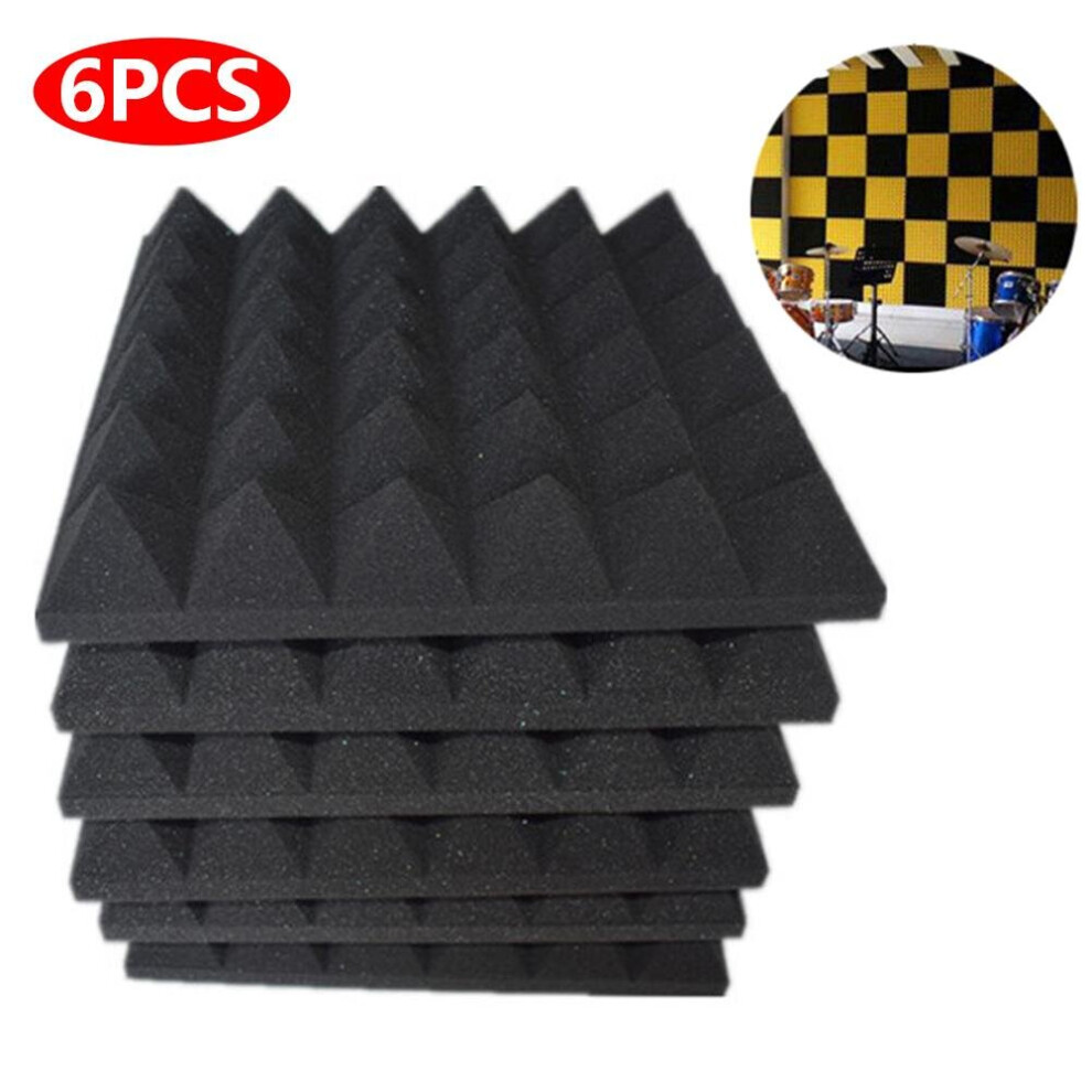 6Pcs 30*30*5Cm Acoustic Sound Foam Panels Sound Proof Padding Sound Absorbing Pyramid Acoustic Treatment For Studio Wall 5063131265842
