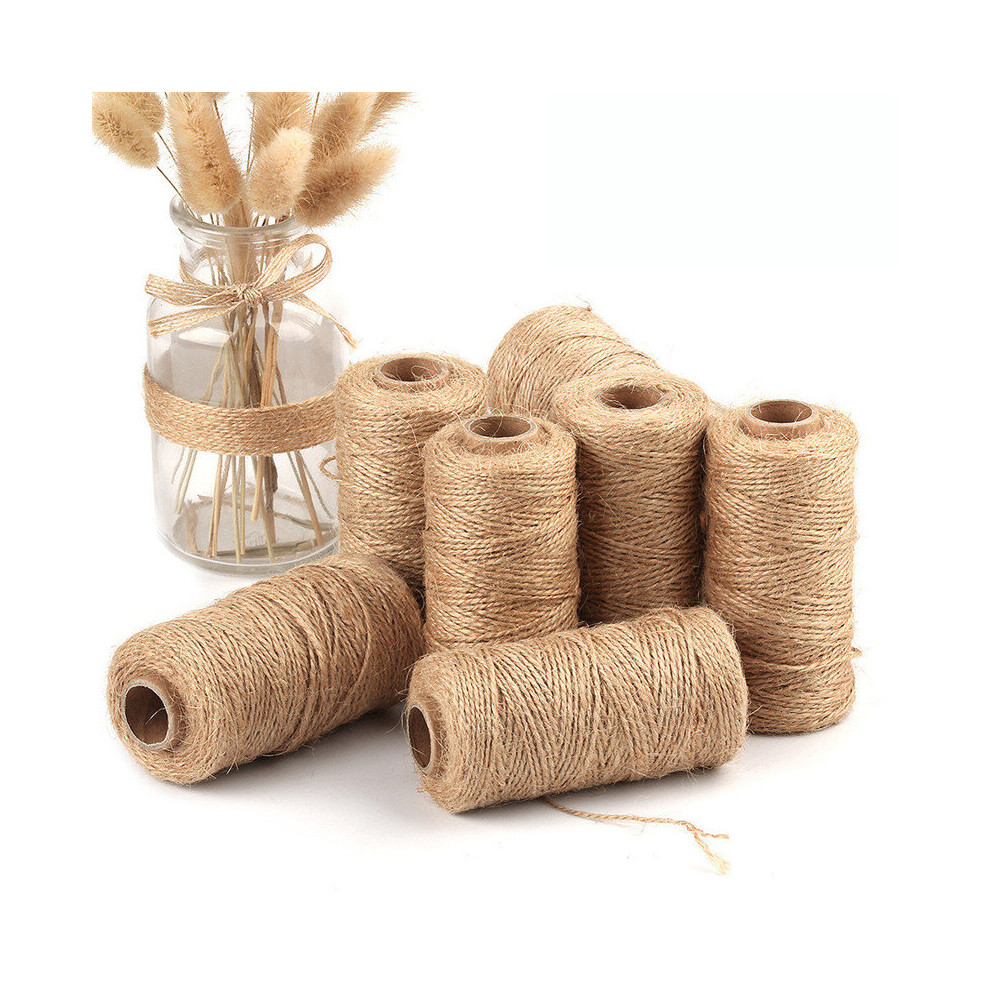 100M Natural Jute Twine Burlap String Hemp Rope Party Wedding Gift Wrapping Cords Thread Diy Scrapbooking Florists Craft Decor 5063131265859
