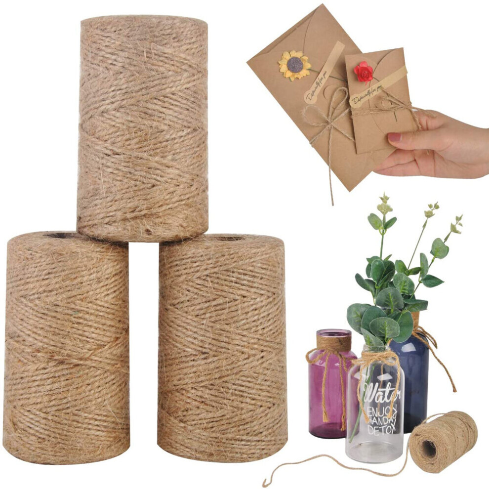 100M/Lot 2Mm Natural Jute Twine Brown Twine Rope Braided Jute Rope Cord String Arts Crafts Gift Wrapping Christmas Wedding Decor 5063131265910