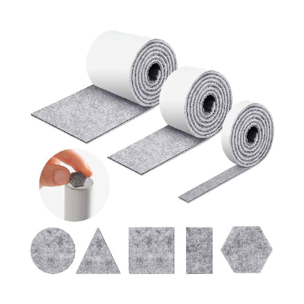 2Pcs Self Adhesive Felt Tape Polyester Felt Strip Roll Black Furniture Felt Strips Diy Shape Sliding Pad Tape Floor Protector 5063131174991