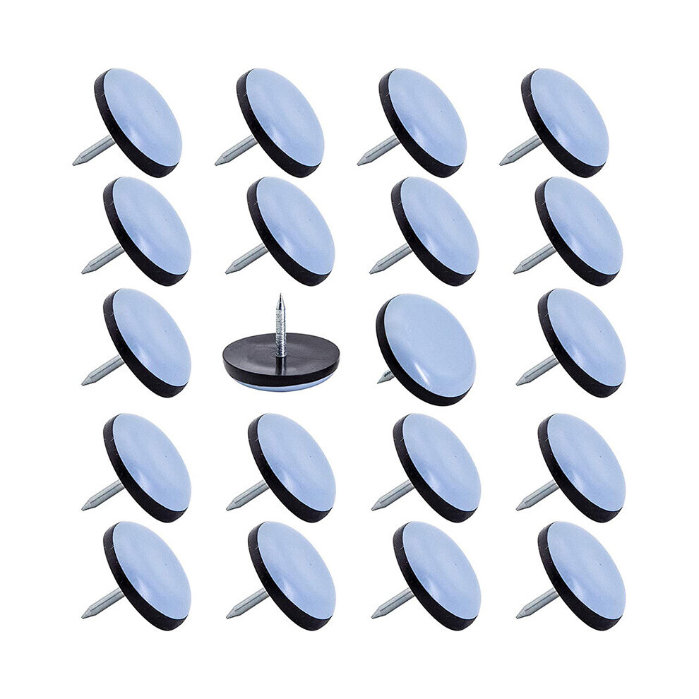 20Pcs Furniture Sliders Table Chair Feet Glide Nail Sofa Cabinet Legs Mats Floor Protectors Round Sliding Disc 19/22/25Mm 5063131174960