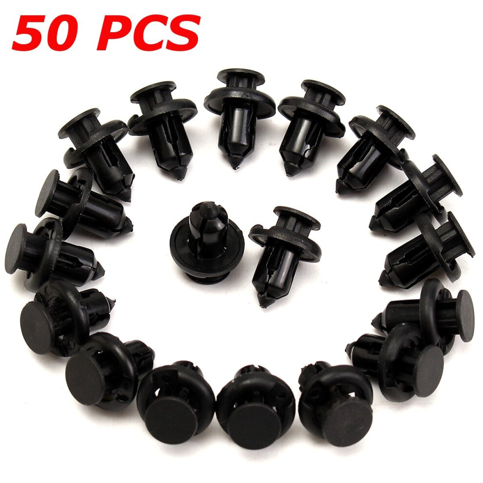 50Pcs 10Mm Hole Car Bumper /Fender Plastic Push Rivets Fastener Clips For Honda Black Car Styling 5063131252422