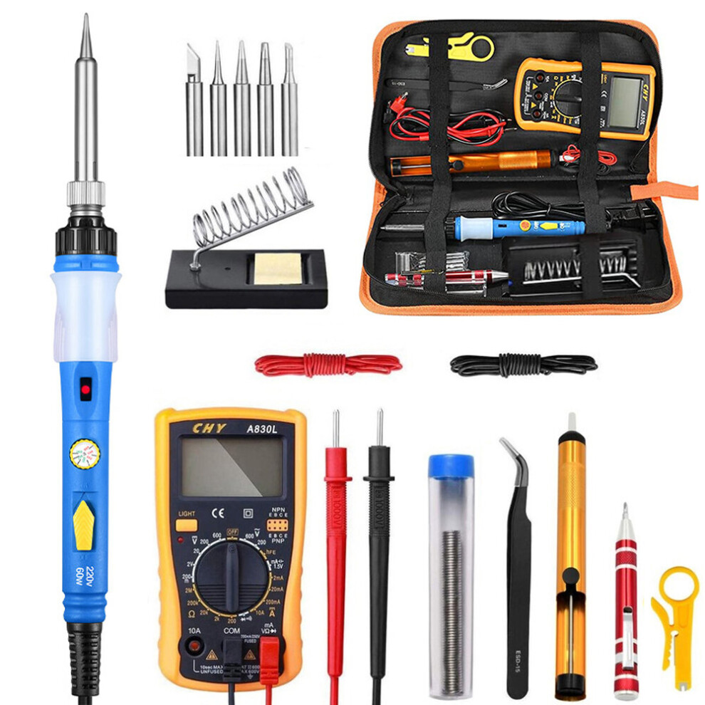 2021 Solder Iron Adjustable Temperature Soldering Iron Kit 60W Welding Tools Repair Heater Soldering Gun With Multimeter 5063131241563