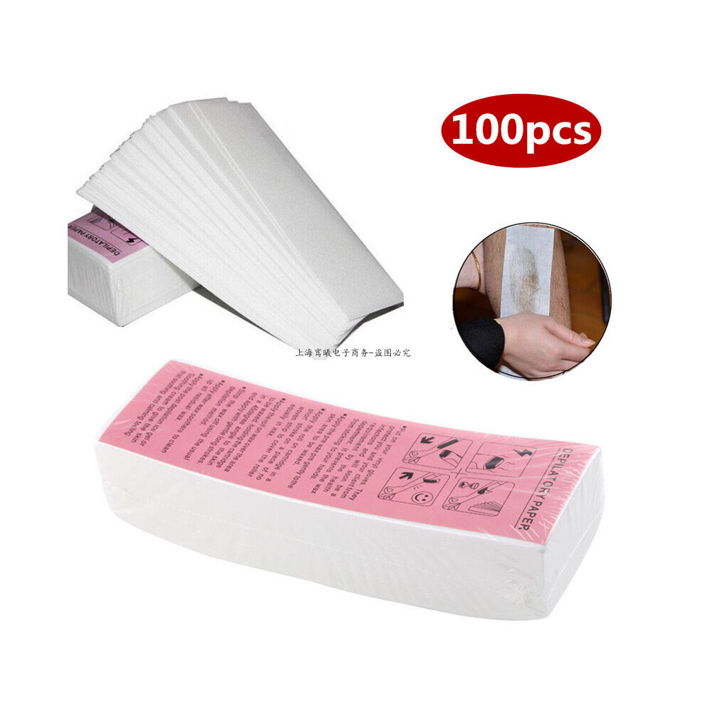 Wejoy White New 100Pcs / Pack Removal Nonwoven Body Cloth Hair Remove High Quality Wax Paper Rolls Hair Removal Epilator Wax Strip Paper