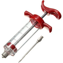 Food Grade PP Stainless Steel Needles Spice Syringe Set BBQ Meat Flavor Injector Kitchen Sauce Marinade Syringe Accessory