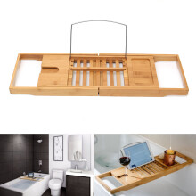 Multifunctional luxury bamboo bathtub tray non-slip bathtub tray spa bathtub book wine flat rack reading rack bathtub bathroom