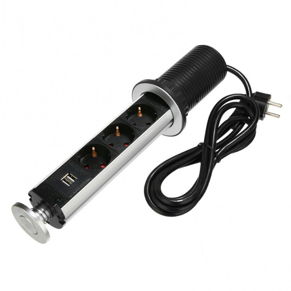 Electrical Socket Electrical Power Outlet 3 Eu Plug Socket 2 Usb Socket Kitchen Worktop Desk Socket Eu/Uk/Us Plug 5063131291988