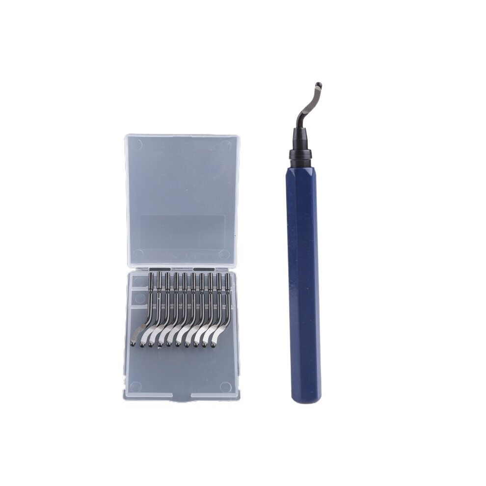 Handle Burr Metal Deburring Remover Cutting Tool With 10Pcs Rotary Deburr Blades Removing For Aluminium Copper Wooden Plastic 5063131279221