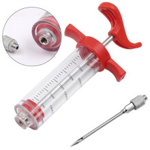 BBQ Meat Syringe Marinade Injector With 1 Stainless Steel Needles Turkey Chicken Syringe Sauce Injection Kitchen Tools Cocina