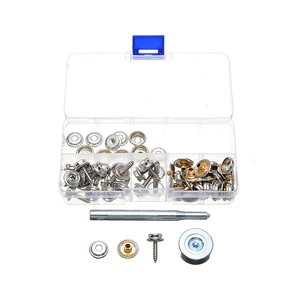 62Pcs Boat Cover Canvas Stainless Steel Snap Fastener Clip Awning Button Rivet Marine Hardware Accessories 5063131252507