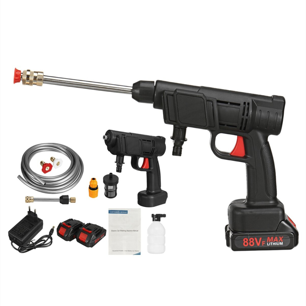 88V 1500W Cordless High Pressure Car Wash Washer Gun Foam Generator Water Gun Spray Cleaner Protable Washing Machine