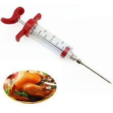 Stainless Steel Needles Spice Syringe Marinade Injector Flavor Syringe Kitchen Cooking Meat Poultry Turkey Chicken BBQ Tool
