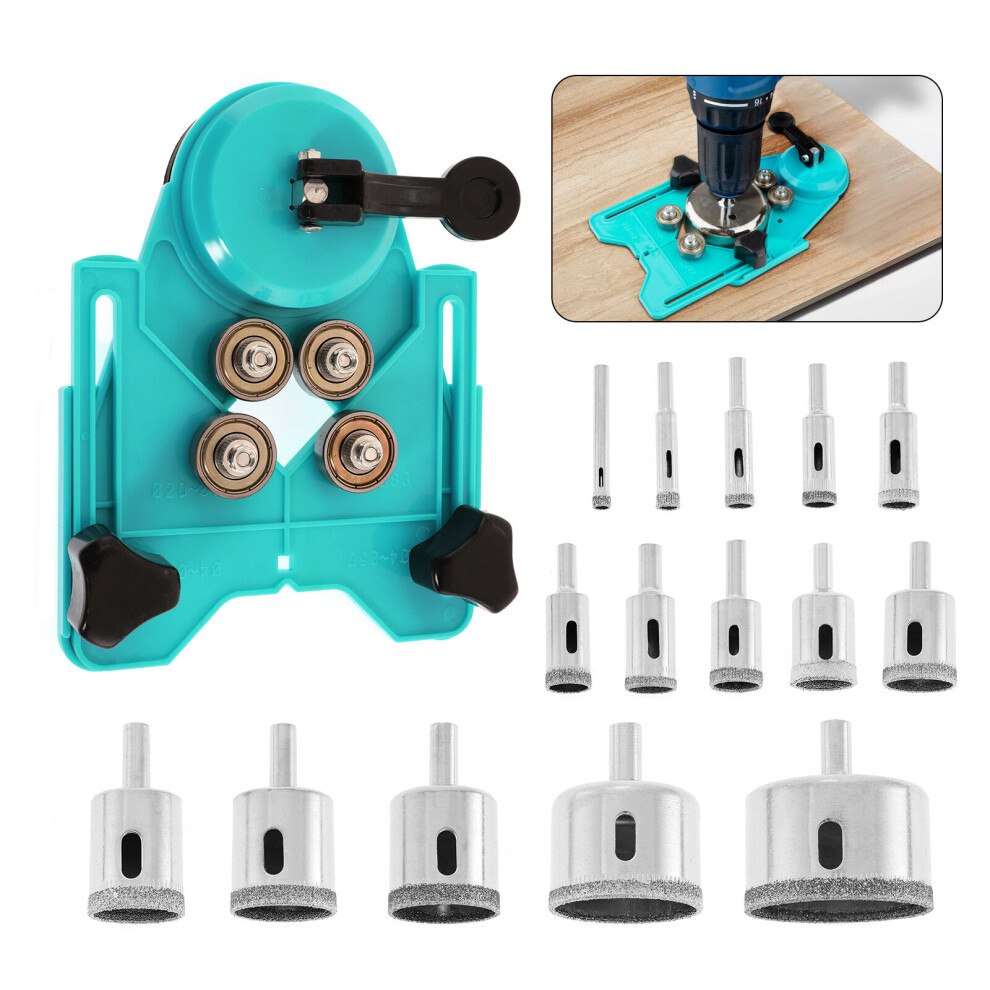 Diamond Drill Bits Set Separate Tile Stopper Drill Bit Hole Opener Hole Saw Centering Locator Suction Holder For Glass Ceramics 5063131279412