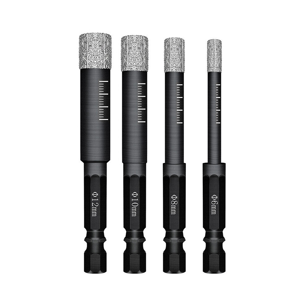 6/8/10/12Mm Hex Handle Vacuum Brazed Diamond Dry Drill Bits Hole Saw Cutter For Granite Marble Ceramic Tile Glass 5063131279429