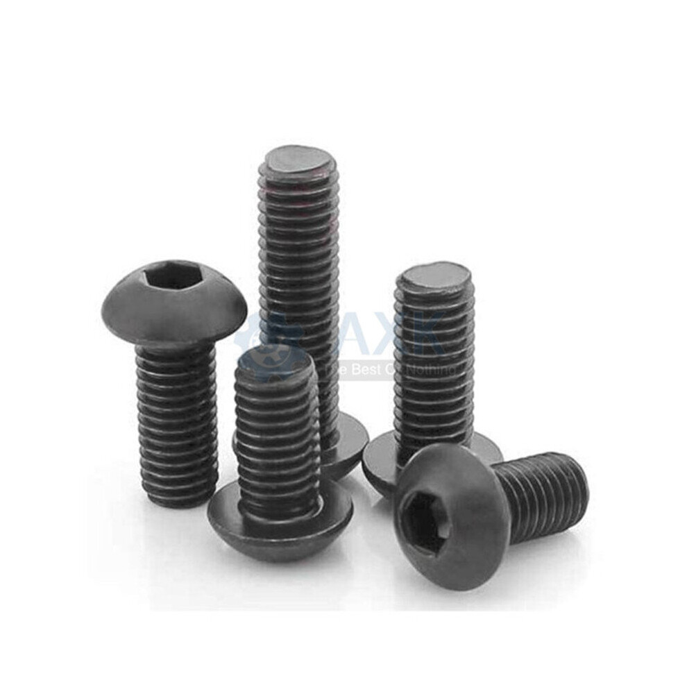 M2 M2.5 M3 M4 M5 M6 M8 M10 Grade 10.9 Alloy Steel Screws Hex Socket Round Head Cap Black Screw Furniture Fastener Bolt 5063131252743