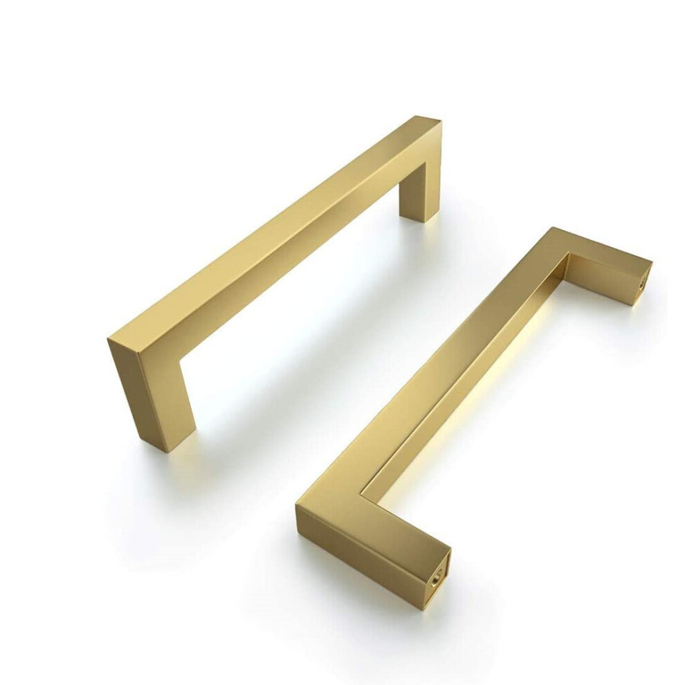 nord Gold Square Cabinet Handles Brushed Brass Kitchen Hardware Modern Drawer Furniture Door Knobs Cupboard Wardrobe Drawer Pull-image-OPC-PBNKWG6-NEW