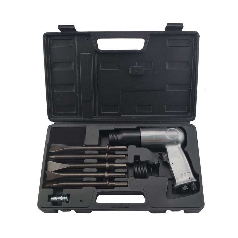 190Mm Air Hammer Pneumatic Gun Tool Set Heavy Duty Shock Absorbing With 4Pcs Chisels Ergonomic Grip 5063131289251
