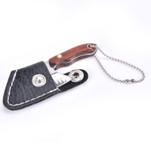Pocket Hatchet Keychain Portable Mini Keychain Ax Knife EDC Fixed Blade Wood Handle Small Knives Decorating Rings