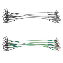 20pcs 15/20/25cm Anti Bite Fishing Lines Steel Wire Leader with Swivel Core Leash Lure Fishing Tackle Tool Accessories Pike
