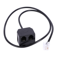 Durable RJ9 Adapter Splitter Cord Dual 2 Female To 1 Male 4P4C Extension Cable Black Extension Cable For Wholesale