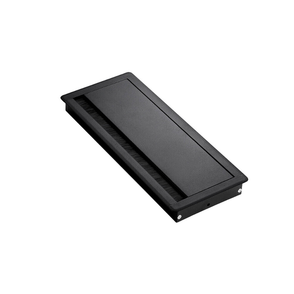Office Hole Cover Furniture Hardware Cable Tidy Outlet Line Box Port Rectangle With Brush Desk Grommet Aluminium Alloy Surface 5063131266351