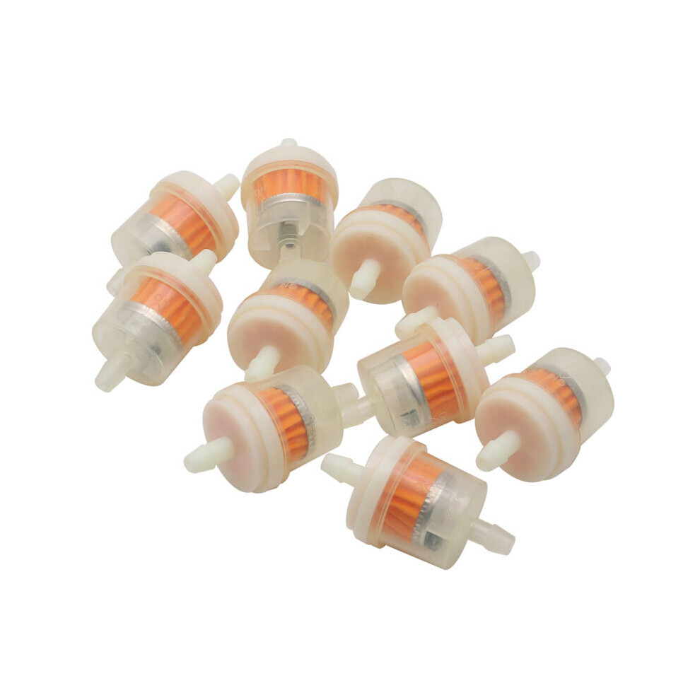 10Pcs 4/25'' 4Mm Hose Motorcycle Scooter Gasoline Filter Clear Inline Gas Fuel Orange 5063131252934