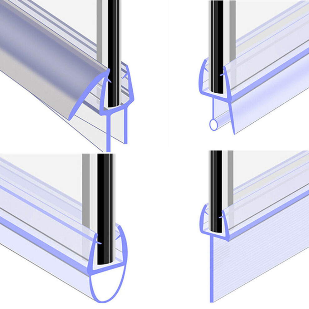 Shower Screen Seal Strip Bath Door Window Glass Gap Weatherstrip Of 50Cm Pvc 4 To 12Mm Sealing Strips Fixture Daily Tools #40 5063131298635