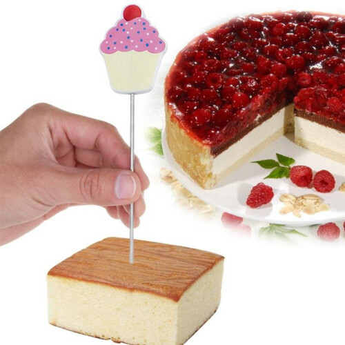 2pcs Convenient Cake Tester Baking Skewer Cupcake Muffin Testing Cooking Bread Probe Stainless Steel and Plastic Baking Tool 2
