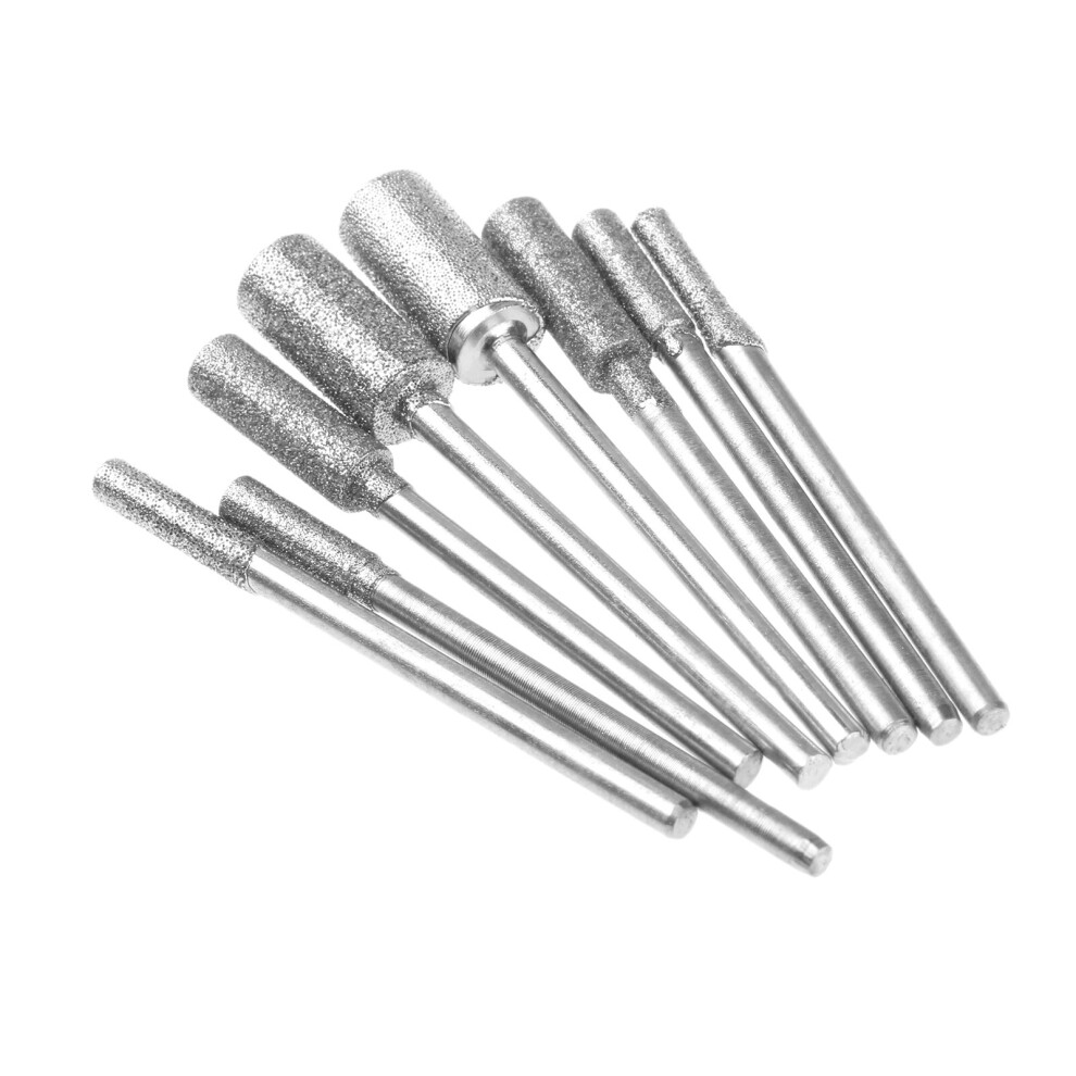 8Pcs Diamond Cutting Grinding Head Mounted Points Bit 2.35Mm Shank Jade Stone Carving Polishing For Dremel Rotary Tool 5063131289473