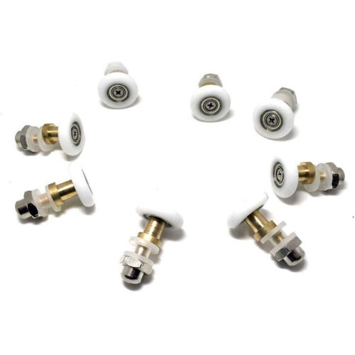 8 PCS 19/23/25/27mm Diameter Shower Glass Sliding Door Hanging Wheel Roller Bathroom Sliding Cabinet Eccentric Pulleys