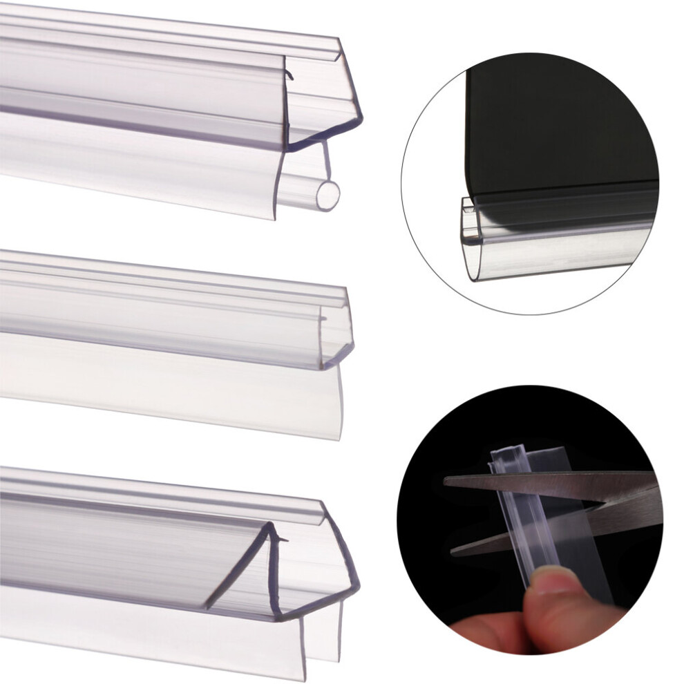 2Pcs 1M?50Cm+50Cm?Bath Shower Screen Door Seal Strip 4 To 12Mm Seal Gap Window Door Weatherstrip Useful Household Accessories 5063131298710