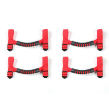 Mayitr 4pcs Red Top Roll Bar Grab Handles Grip Wide Car Interior Handrail Accessories For Jeep Wrangler CJ YJ TJ JK 1995-2019