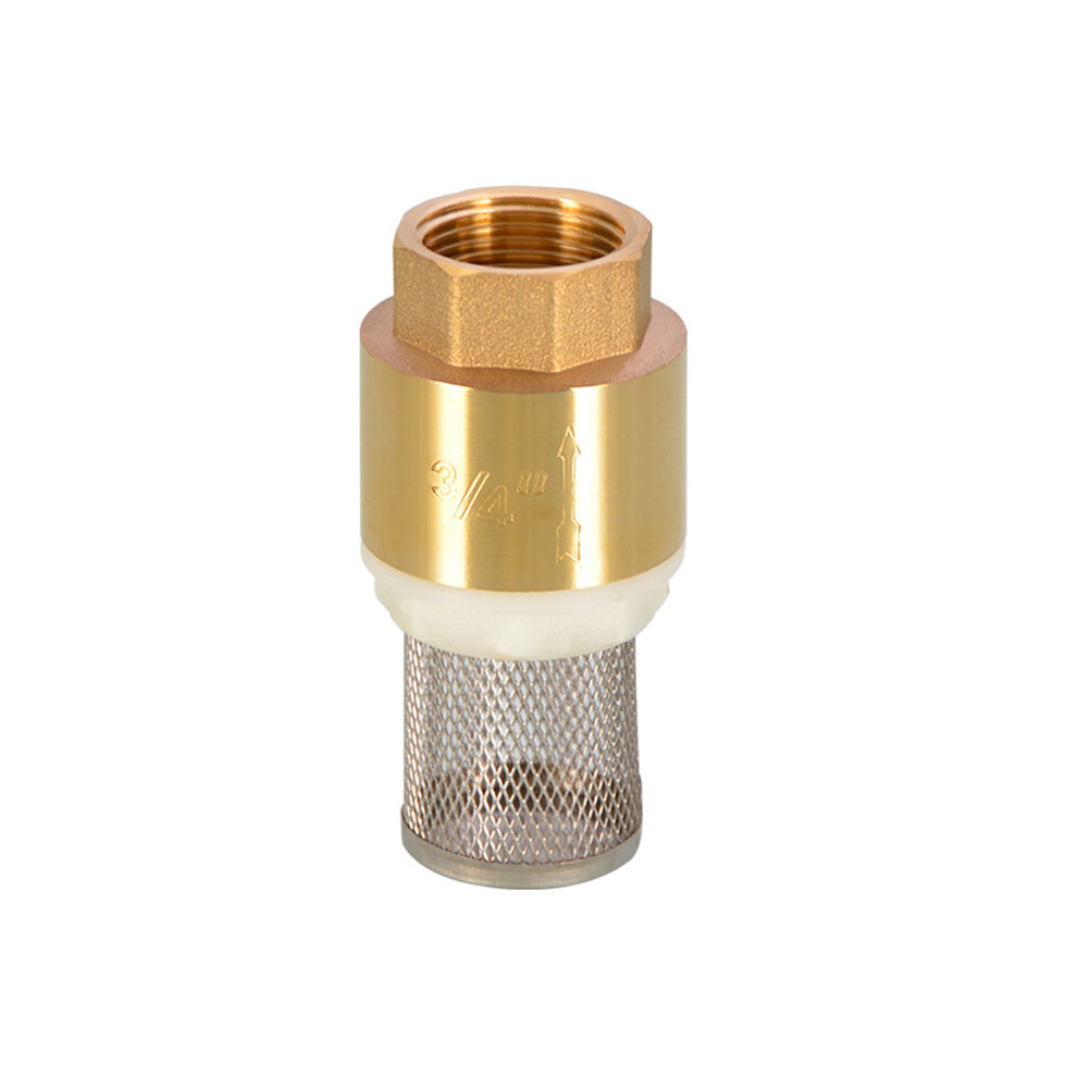 1Pcs 1/2" 3/4" 1" Bspp Female Brass Check Valve Non-Return With Steel Strainer Filter For Water Plumbing Pump 5063131302066