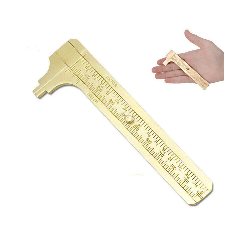 Mini Brass Scale 80/100Mm Sliding Gauge Vernier Caliper Ruler Pocket Measuring Tool Mazi888 5063131273281