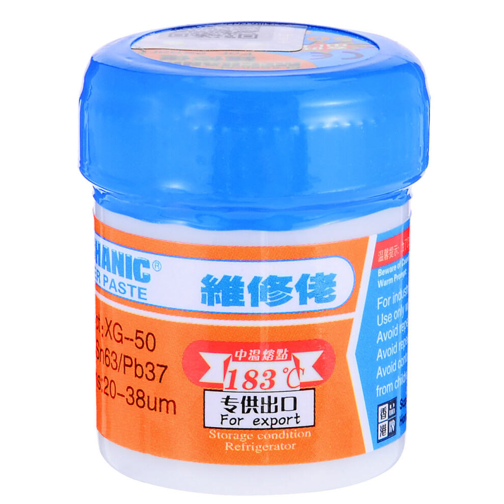 Xg-50 Repair Soldering Welding Flux Paste Grease Sn63/Pb37 25-45Um Mayitr Solder Pastes For Mobile Phone Repair 3.3*3.2*2.9Cm 5063131150797