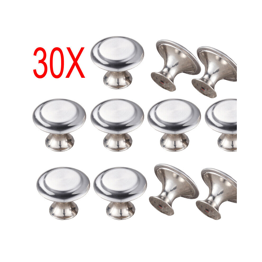 30 Pieces Cabinet Knobs Stainless Steel Cupboard Pull Drawer Knob Wardrobe Round Handle Kitchen Pulls Furniture Hardware Factory 5063131245318