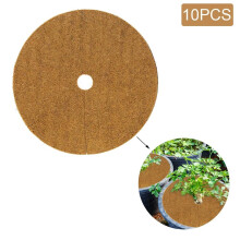 10PCS Coconut Coir Fiber Liner Coconut Liner Rings Coconut Liner Mulch Mat For Weed Control Plant Cover Flower Pot Pad