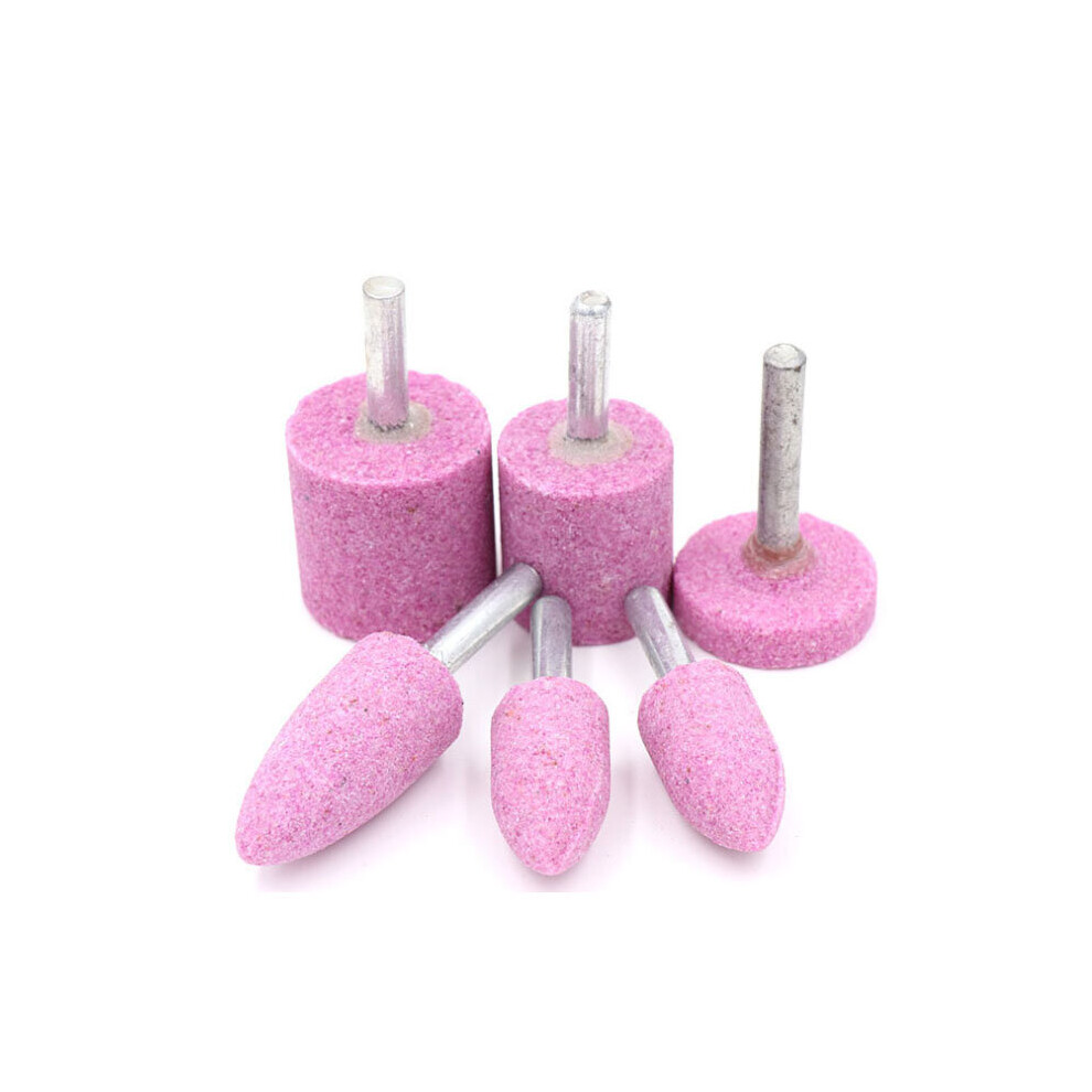 Shank 6Mm Red Corundum Polishing Wheel Grinding Head Abrasive Tool Mounted Stone Points Electric Grinding Accessories 5063131289510