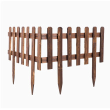 6pcs Garden Fence Rot Proof Wood Picket Edging Fence Outdoor Courtyard Flower Lawn Grass Fence Picket Fencing Board Garden Decor