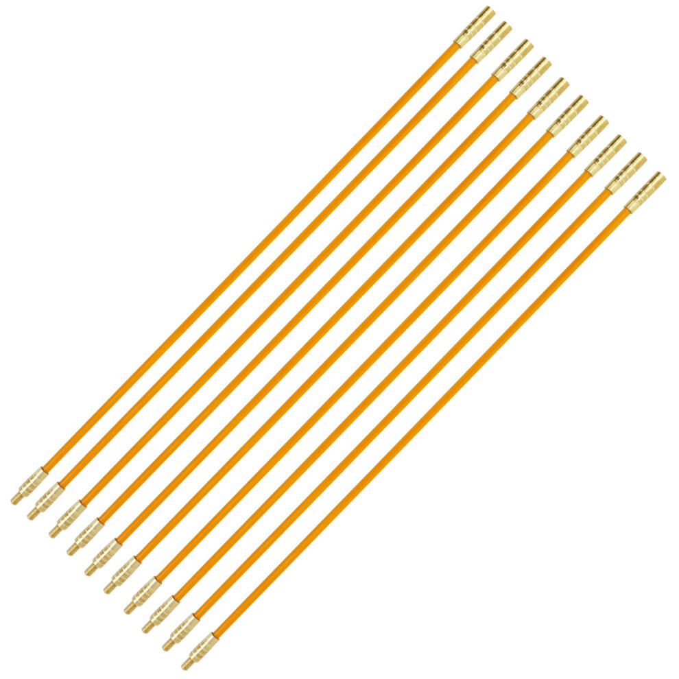 10Pcs Push Pull Rod Fish Tape Holder & Connectors Fiberglass Wire Cable Running Rods Electrical Access Kit 5063131249385