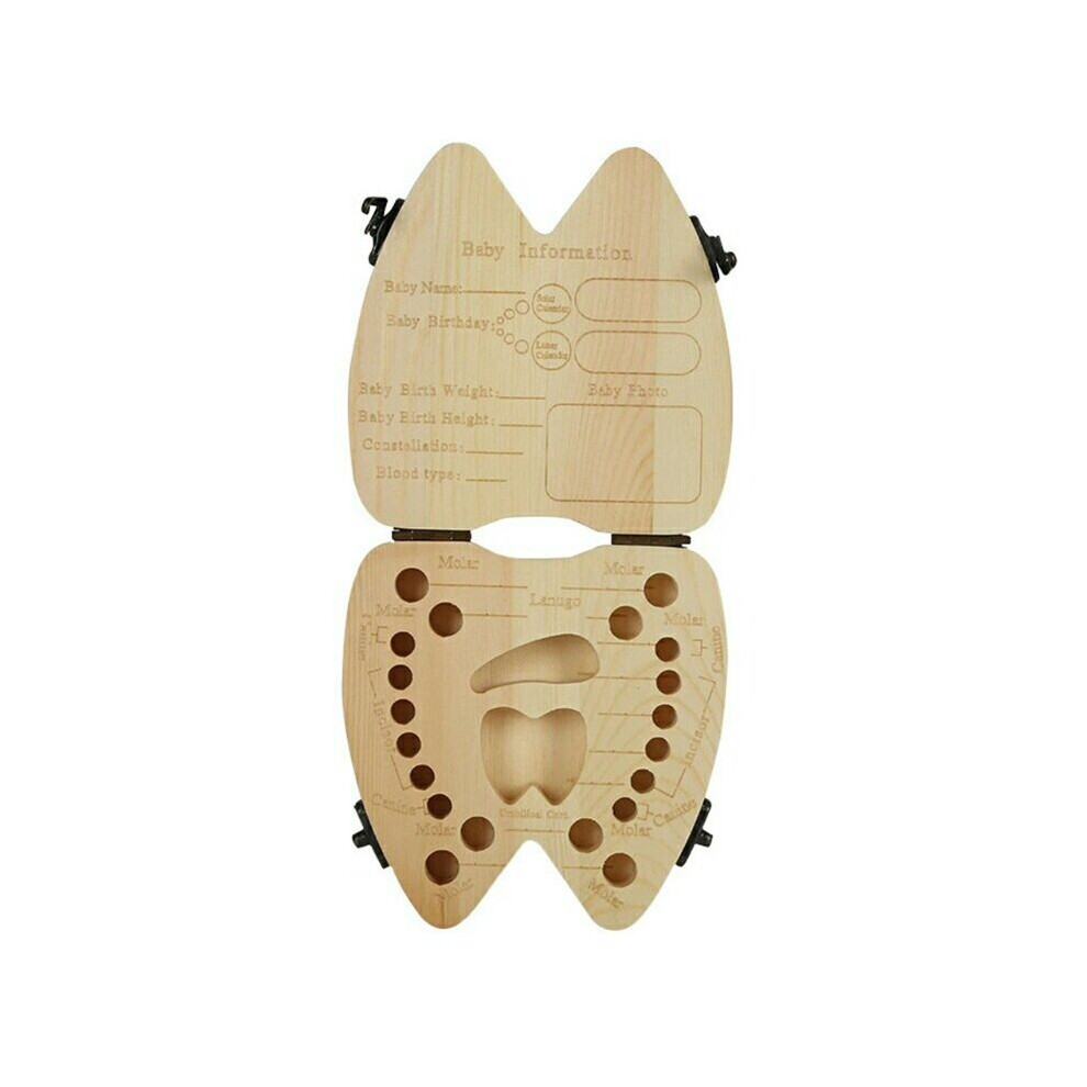 Baby Tooth Storage Box Wooden Milk Teeth Memory Organizer Keepsake Box For Child Wejoy