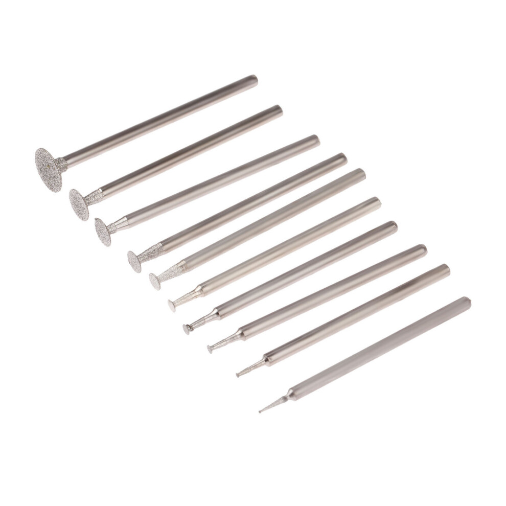 10 Sizes Grinding Bit Dremel Accessory 2.35Mm Ultra-Thin T Head Shank Diamond Mounted Point Stone Jade Carve Polish Engrave Tool 5063131289602