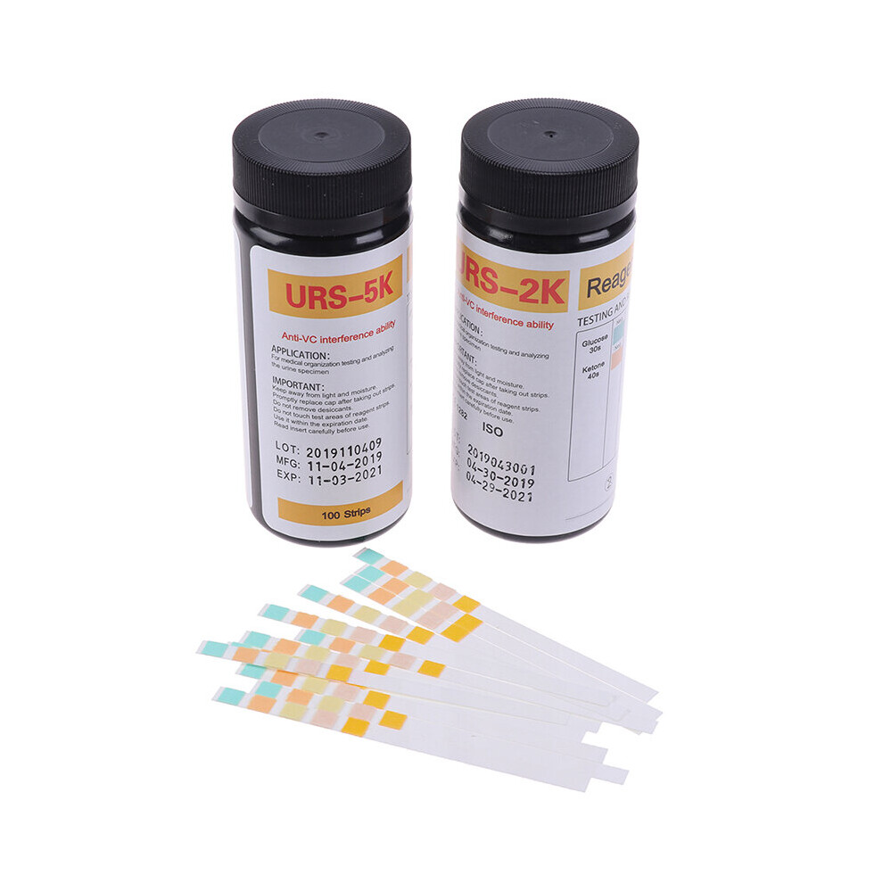 Wejoy 100Pcs Urs-2K/ Urs-5K Glucose Ph Protein Ketone Blood Urine Test Strip Reagent Strip For Urinalysis With Anti-Vc Interfer