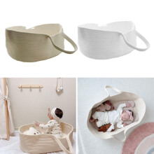 Portable Baby Moses Basket Carrier Cotton Rope Woven Crib Newborn Sleeping Bed Cradle Bassinet Nursery Decoration hot
