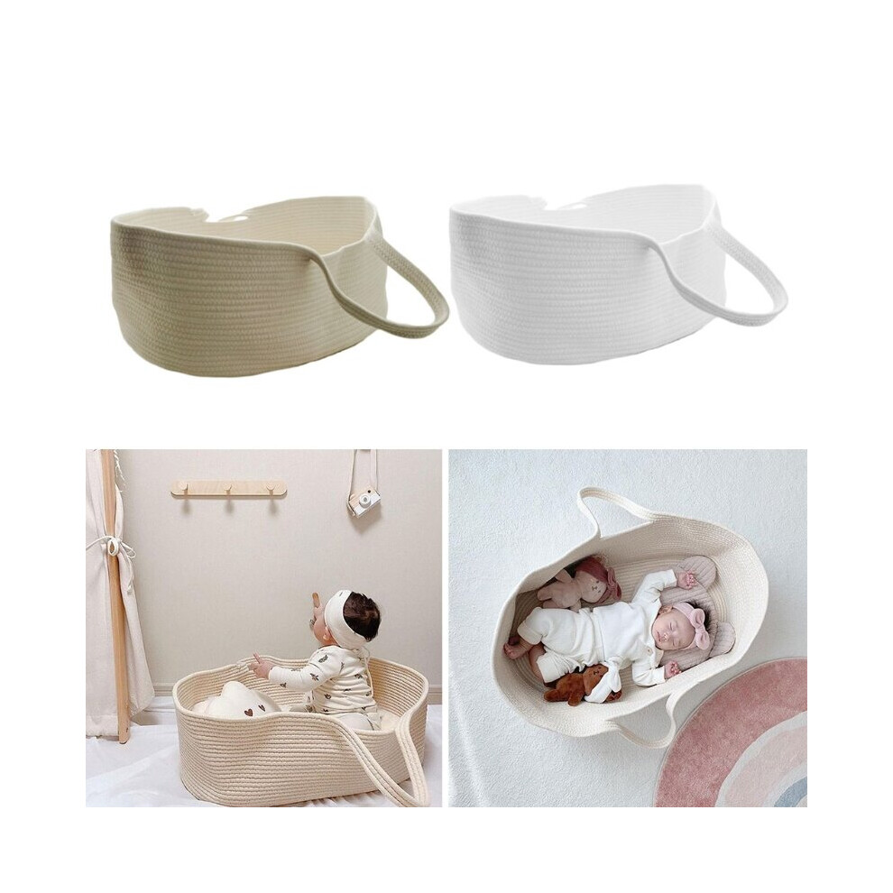 Portable Baby Moses Basket Carrier Cotton Rope Woven Crib Newborn Sleeping Bed Cradle Bassinet Nursery Decoration Hot Wejoy