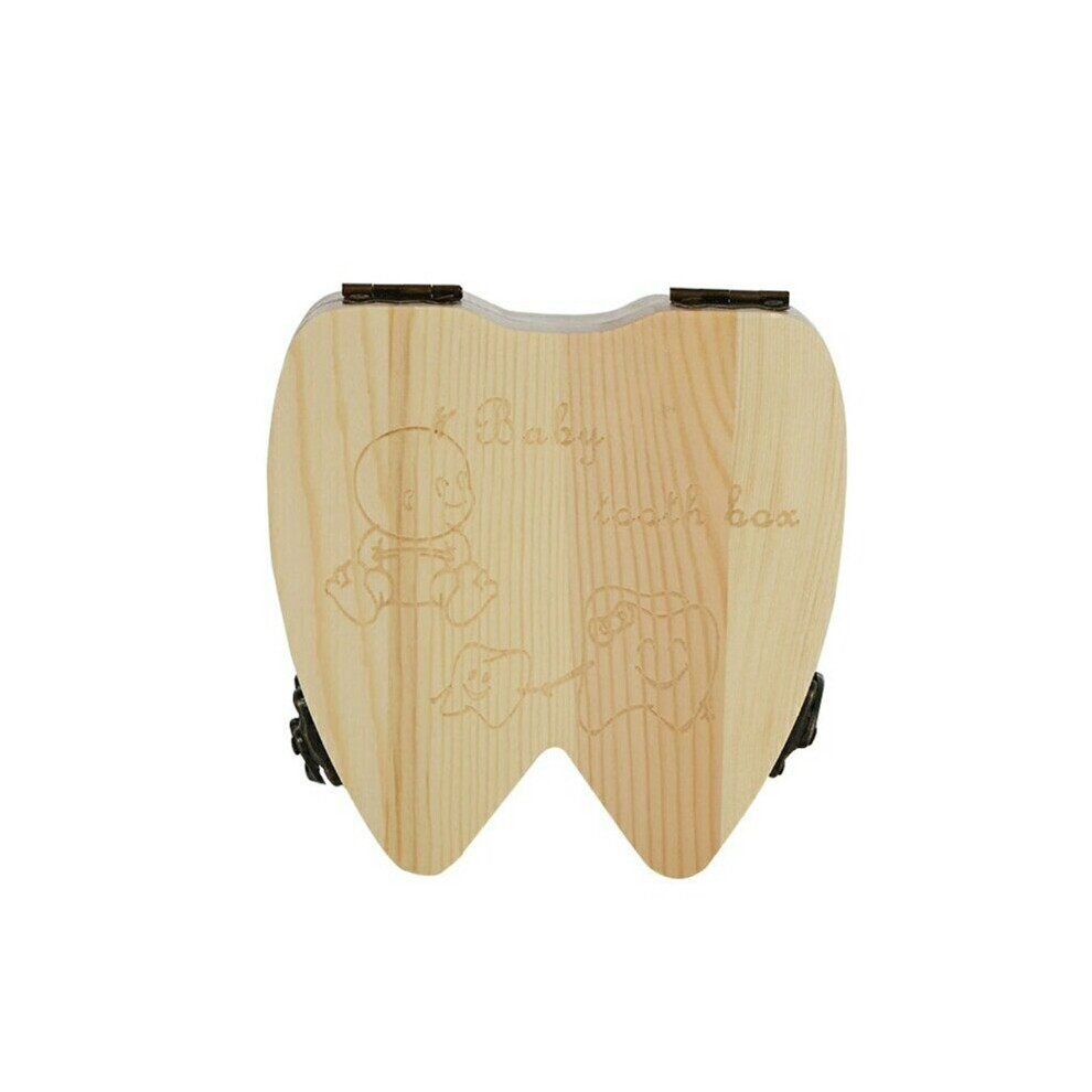 Baby Tooth Storage Box Wooden Milk Teeth Memory Organizer Keepsake Box For Children Boys Girls Souvenirs Wejoy