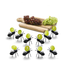 12Pcs Mini Ant Fruit Fork Cutlery Plastic Fruit Cake Holder Kitchen Bar Kids Dessert Forks Tableware Party Decor Gadgets