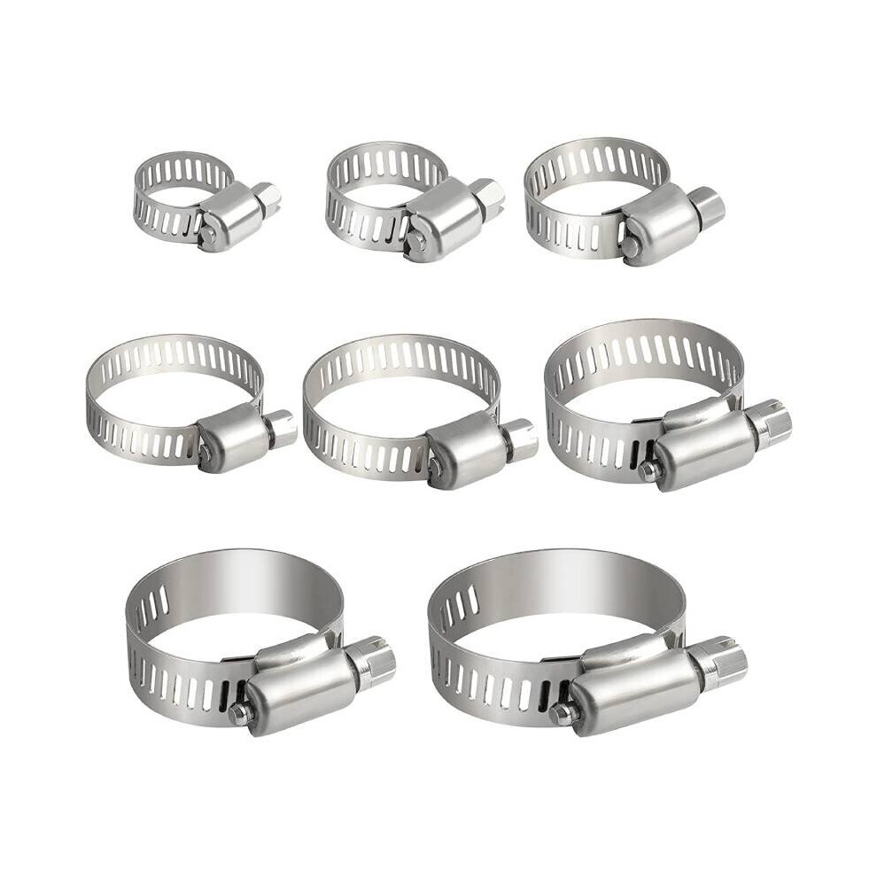 5Pcs Stainless Steel Hose Clamp Adjustable Pipe Clamps Fuel Line Clamp Worm Drive Pipes Tube Clamp Clips For Plumbing Automotive 5063131302257