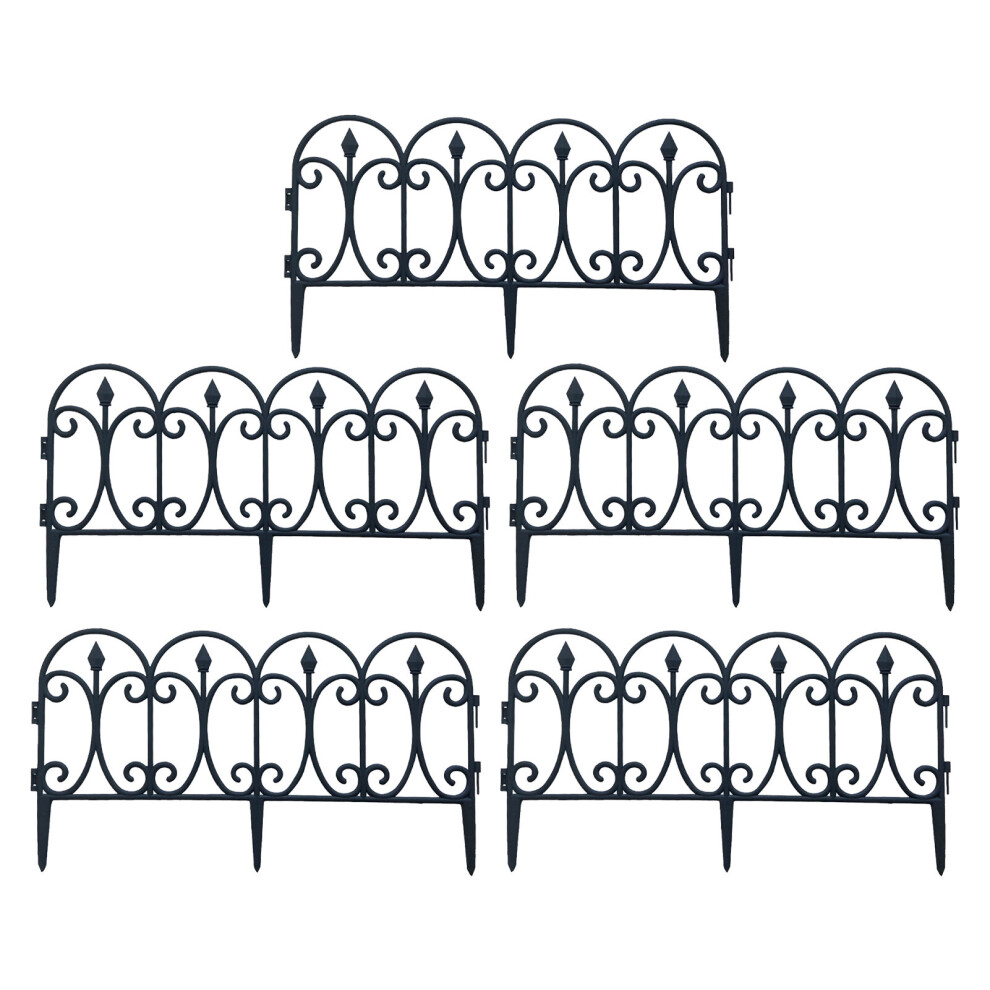 5Pcs Garden Fence Outdoor Garden Border Decoration Fence Edging Plant Bordering Lawn Edging Fence For Yard Patio Garden Decor 5063131238471