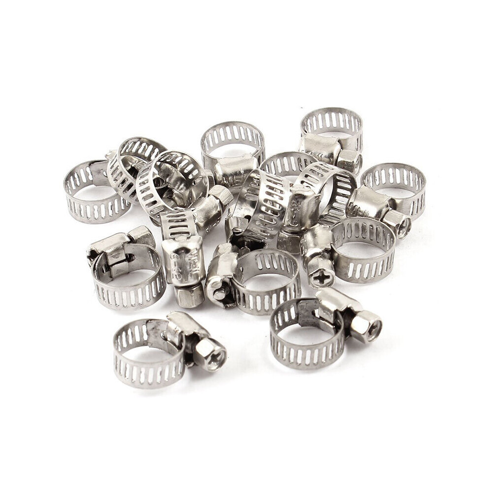15 Pcs Stainless Steel 6Mm To 12Mm Hose Pipe Clamps Clips Fastener 5063131302219